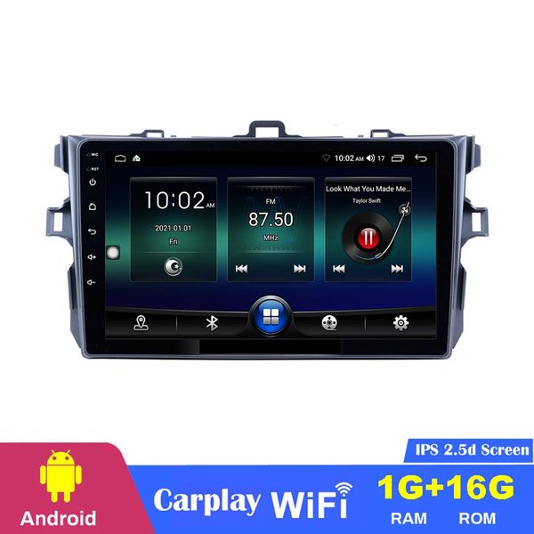 Toyota Corolla 2006-2012 WiFi GPS Navigasyon için 9 inç Araba DVD Player Audio Android Video Eğlence Sistemi