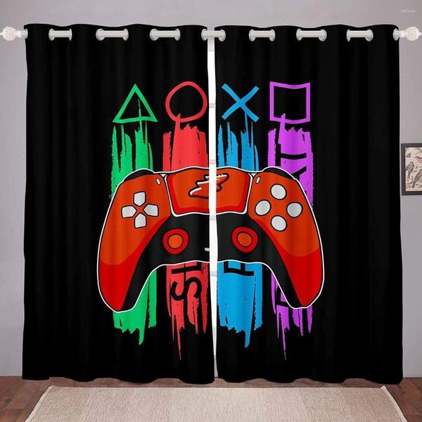 Jogos de cortina Janela cortina cortinas de gamepad para quarto da sala de estar meninos adolescentes modernos para o console de ação botões