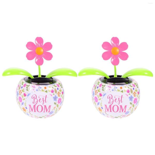 Decorações de interiores 2pcs Solar Dancing Flower Pretty Auto Swinging Toy Chic Office Decoração