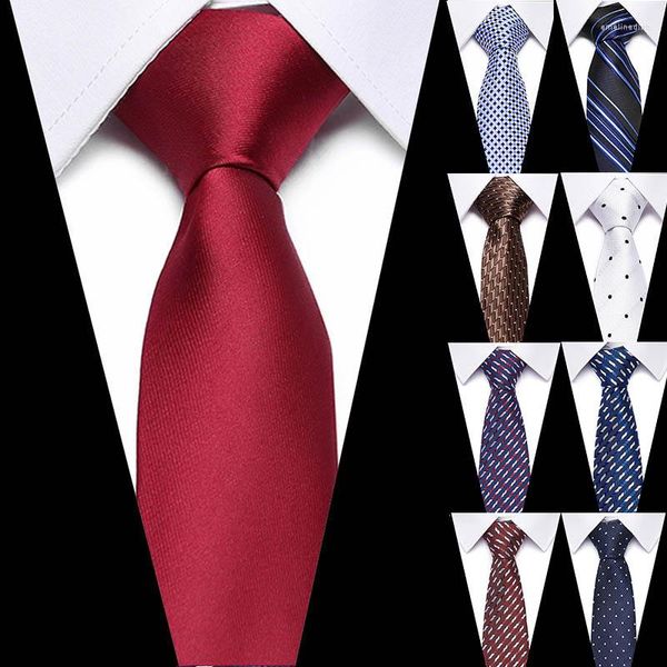 Fliege Modeaccessoires Krawatte Hohe Qualität 7,5 cm Herren für Anzug Business Hochzeit Lässige Marineblau Schwarz Rot Rosa Blaue Krawatte