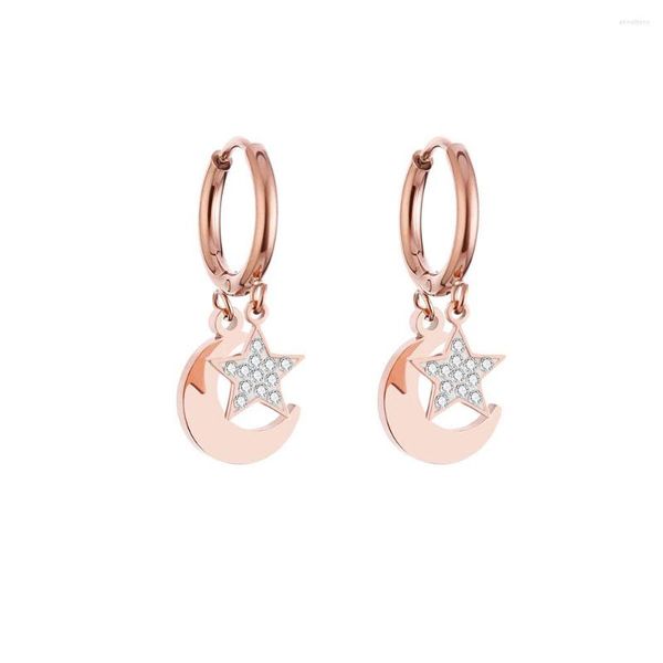 famosi orecchini di branddesignerhoop stella luna per donna in acciaio inossidabile cerchio per piccolo cerchio e orero cubo zircone a pendente gioiello regalo