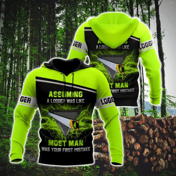Men's Hoodies Logger Chainsaw Blight Green 3D Full Printed Unisex Hoodie Men Sweatshirt Streetwear Zip Pullover Casual Jacket Tracksuit-677