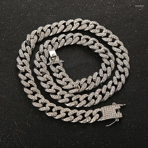 Coleiras para cães Pet Cat Chain Collar Jóias Material de metal com diamante 12/5mm largura Pitbull Cães personalizados Accessories220o