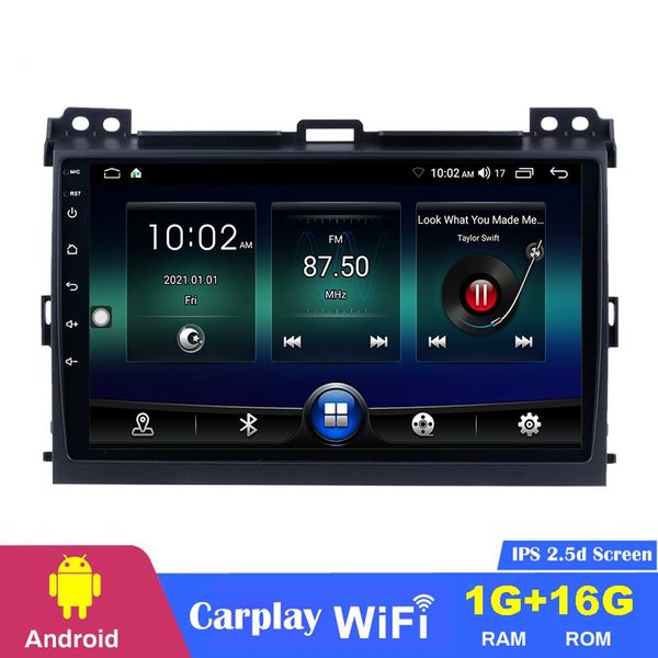 Auto-DVD-Radio, Touchscreen-Player, Android 9 Zoll, 16 G Stereo, für Toyota Prado 2007–2010, GPS-Navigationssystem