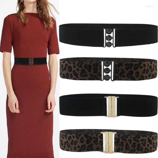 Cintos da moda feminina Lady's Wide Dress Belt Belt Stretch Corset cintura por fivela de metal para desconto de skrit