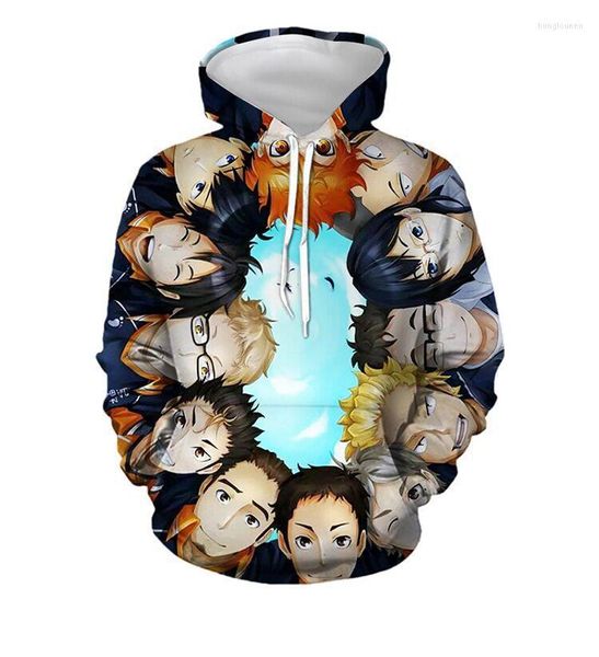 Felpe con cappuccio da uomo Anime Haikyuu Shohoku Scuola di pallavolo Maglia da uomo Felpa con cappuccio Pullover Felpa Costume KARASUNO Uniforme Bambini Ragazzo Sport