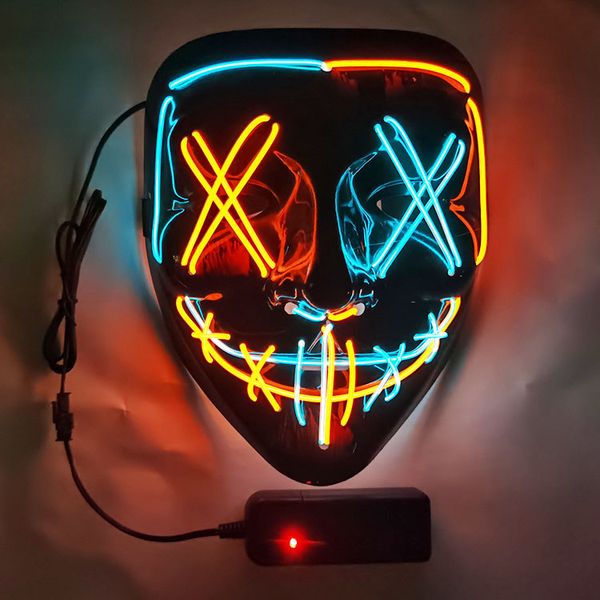 Maschera horror di Halloween Maschera luminosa a LED purificante mascara elettorale costume festa luce fioca