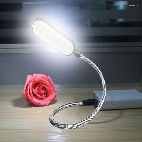 Luci notturne Flessibile Luminosa Luce carina Mini LED Lampada da lettura per libri USB alimentata da computer portatile per lettori di studenti