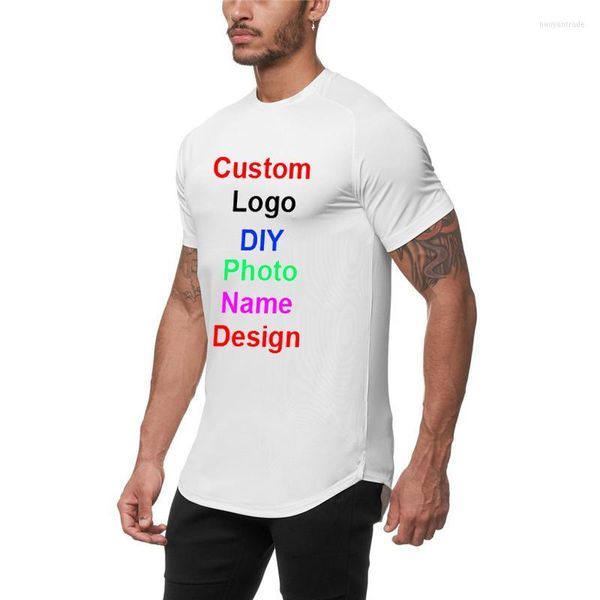 T-shirt da uomo Logo T-shirt in rete personalizzata Abbigliamento da palestra per uomo Moda estiva Top Tees Quick Dry Bodybuilding Fitness Tshirt Drop Uomo