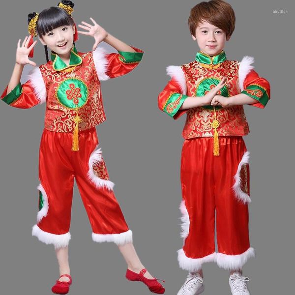Bühnenkleidung Kinder Traditionelle chinesische Kleidung Baby Mädchen Alte Kostüme Volkstanz Hanfu Kleid Leistung Jungen Kultur Tang-Anzug