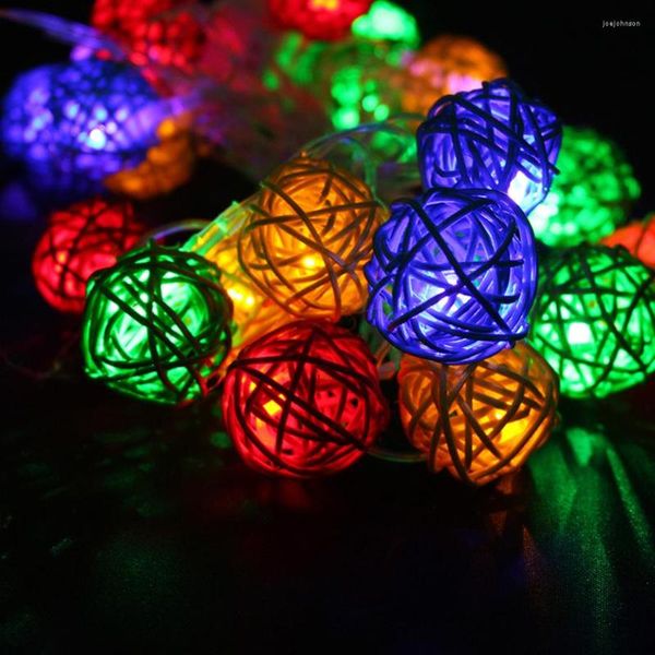 Saiten 2M 20LED Rattan Ball LED String Licht Warmweiß Fee Urlaub Für Party Hochzeit Dekoration Weihnachtsbeleuchtung Girlande