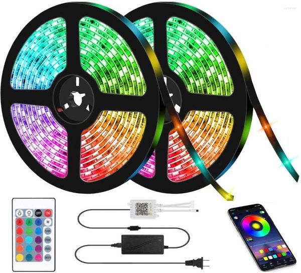 Strisce luminose a LED che cambiano colore 12V RGB Bluetooth con controllo app Sincronizzazione musicale remota per feste in camera da letto