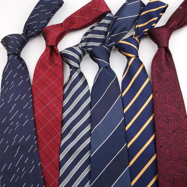 Papillon Cravatta Completo Da Uomo 8cm Gruppo Professionale Blu Navy Strisce Nere Vino Rosso Per Lavoro