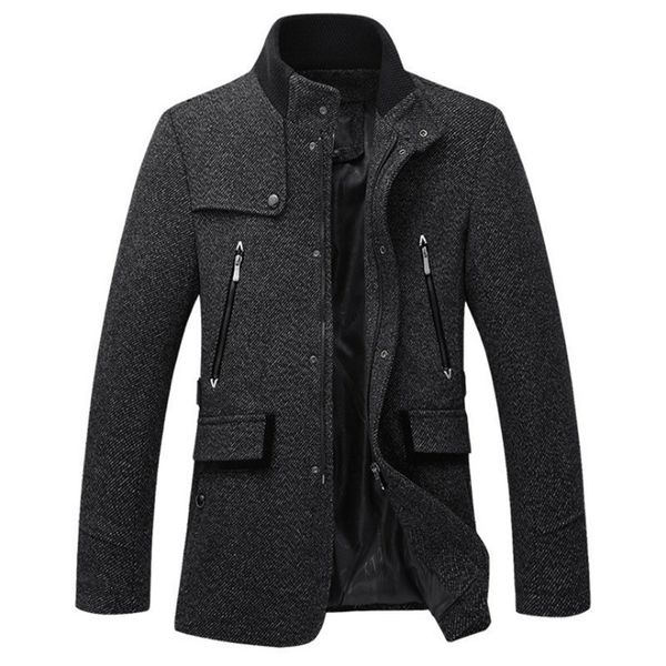 Misto lana da uomo Misto lana Giacca da uomo Autunno Inverno Slim Fit Cappotto di lana Trench casual Uomo Cerniere Cappotti di marca Alta qualità 220930