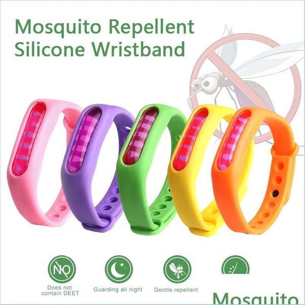 Controllo dei parassiti Bambini Bracciale repellente per zanzare Olio vegetale Capse Band Controllo dei parassiti Sile Wristband Drop Delivery 2021 Home Garden H Mjbag Dhqdd