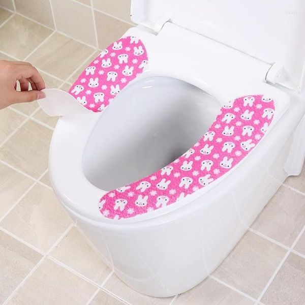 Tuvalet koltuk kapakları kapak yumuşak wc macun yıkanabilir banyo ısıtıcı kapak closeestool yapışkan paspas