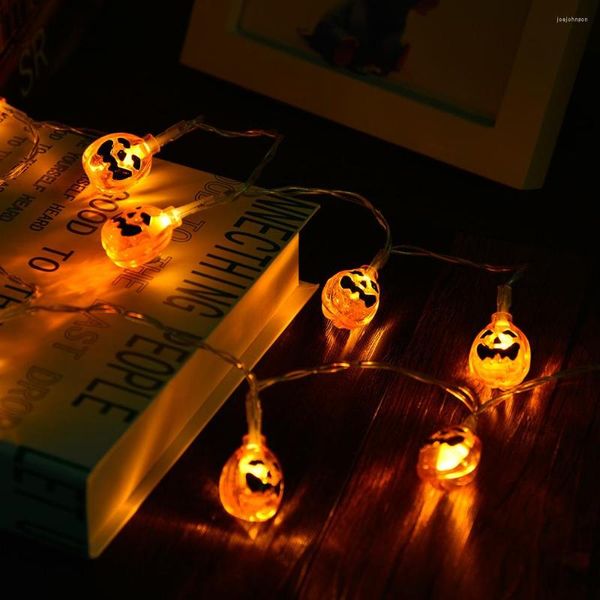 Strings 1.2m 10leds Pumpkin LED String Lights Alimentazione a batteria Ghirlande di Halloween Festa di festa Patio Decorazione del giardino Fata