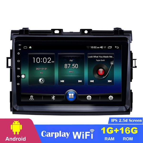 Android Car DVD Touchscreen Player Unidade Cabeça de 9 polegadas para 2006 2007 2008-2012 Toyota Preia com GPS Navigation Radio Aux Suporte Digital TV CarPlay