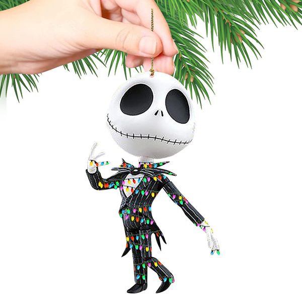 Decora￧￵es de Natal 2023 Halloween Skull Devil Masked Man Pumpkin Pumpkin Personalizado Carrinhas de acr￭lico Decora￧￣o de ￡rvores de Natal decora￧￵es penduradas