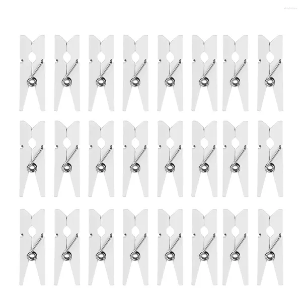 Abbigliamento Storage OMZ 100pcs Bianco Mini 2.5cm Legno Utility Versatile Graffette Molletta Immagine Po Cavo Immagini