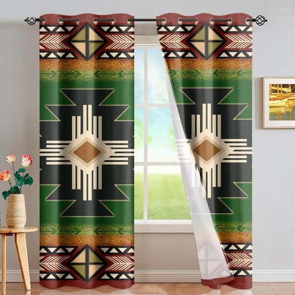 Rideau DARMIAN belle couleur tribu Design abstrait fenêtre décor à la maison occultant thermique panneaux isolés lavable drapé ensemble