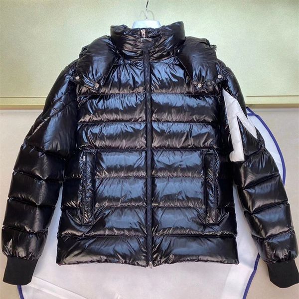 Männer Winter Puffer Jacke Daunen Mäntel Wasserdicht Mit Kapuze Brief Casual Füllen Gänsedaunen Warme Mode Kurze Verdicken Männlich Schwarz Kleidung S-XLOberbekleidung