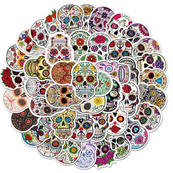 50pcs Halloween Skull Adreters de mercadorias engraçadas para laptops Skateboard and Travel Case