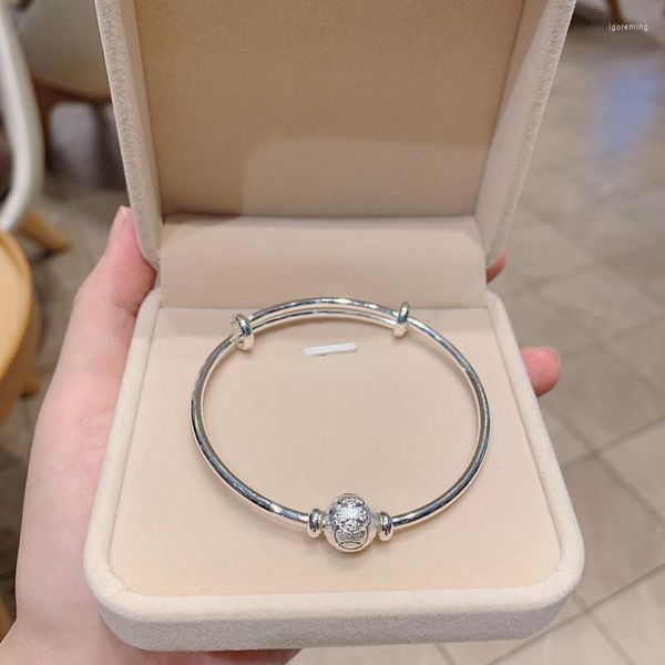 Bangle Fine 999 Sterling Silver Ball Transfi