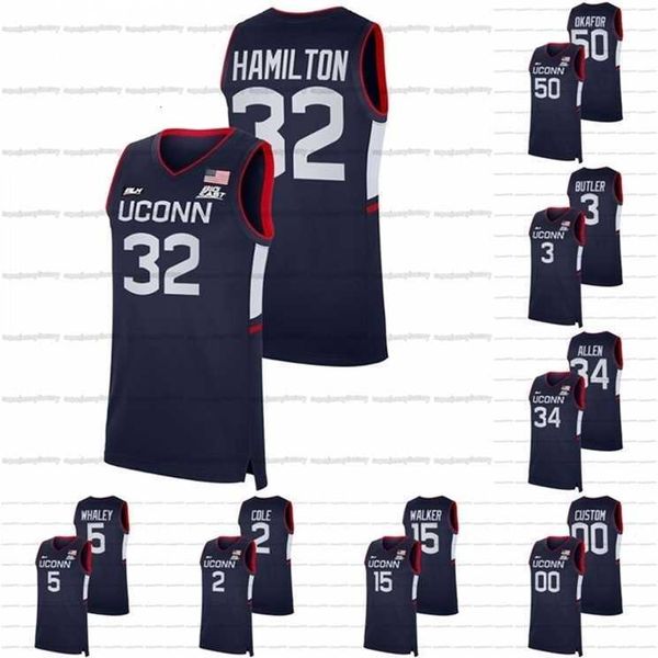 Gla A3740 NCAA UConn Huskies Maglia College Basketball Isaiah Whaley Kemba Walker Adama Sanogo Ray Allen Jeremy Lamb Andre Jackson Rudy Gay R.J. Cole