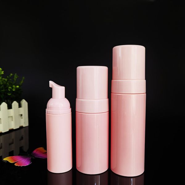 Garrafas de embalagem Bomba de pulveriza￧￣o de espuma rosa vazia Pacote de espuma de pl￡stico fosco de shampoo de batalha de banho 100 ml 150ml 5oz