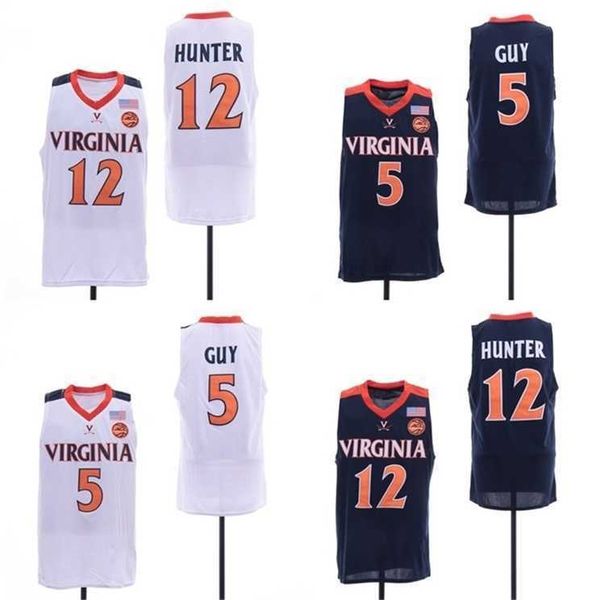 Gla A3740 5 Kyle Guy Virginia Cavaliers Trikots 12 De'Andre Hunter UVA College Basketball Trikot Herren