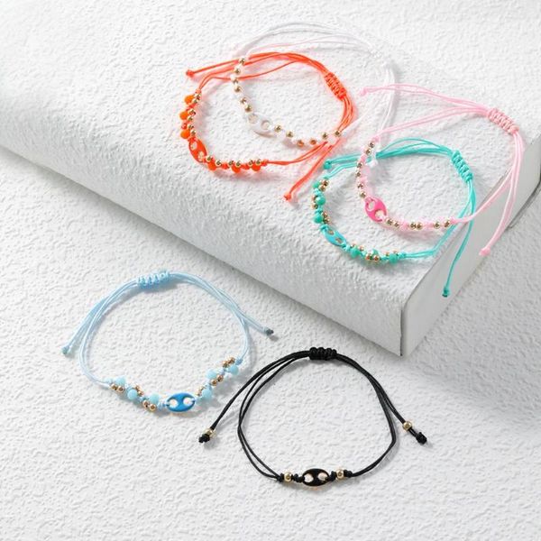 Strand Lost Lady European и American Fashion Simple Wind Crip Oil Pig Nose Multi -Plovor Bracelet Net Red INS Jewelry Wholesale