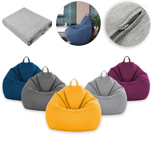 Capas de cadeira Sofás preguiçosa capa de feijão de feijão sem enchimento saco de feijão cama de pouf assento futon tatami puffla relax lounge mobiliário decorar