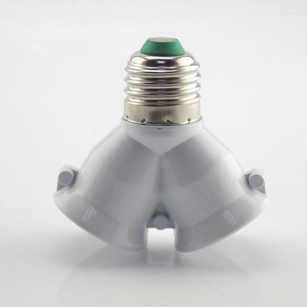Titulares da lâmpada y Forma e 27 a 2 Base Bulbo Socket Dual Extend Adapter Splitter Plug Converter para conversão de suporte de luz LED 2E27