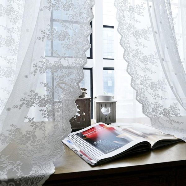 Vorhang Nach Maß Koreanische Sommer Tüll Tür Fenster Drapieren Panel Sheer Schal Schlafzimmer Reine Weiße Stickerei Wohnzimmer Cortinas