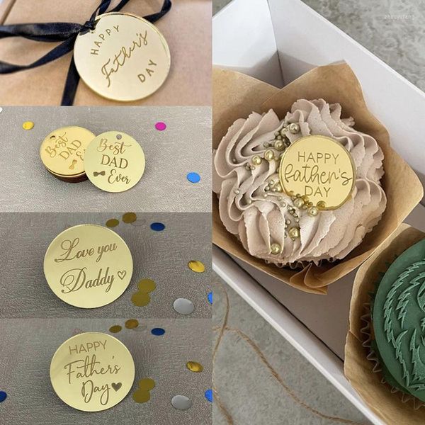 Parti Malzemeleri 10 PCS Babalar Günü Kek Topper Mutlu Baba Cupcake Toppers Baba Doğum Günü Hediye Kutusu Süslemeleri Kart Kolye