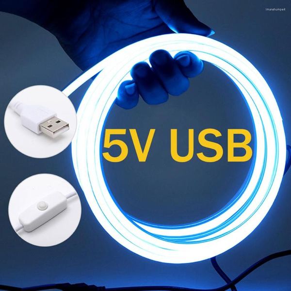 Tiras USB DC 5V Luz de neon flexível 2835 120LEDS/M RIPBON LED TRILHA CHEGA DE IMPRESSÃO COM COM ON/DESLIGADO