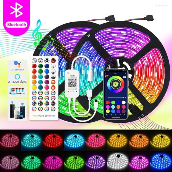 Tiras de 5m-30m DC 12V LELS LED LUZES RGB 2835 Bluetooth Music Controle de fita à prova d'água Decoração de luz de fita neon para sala