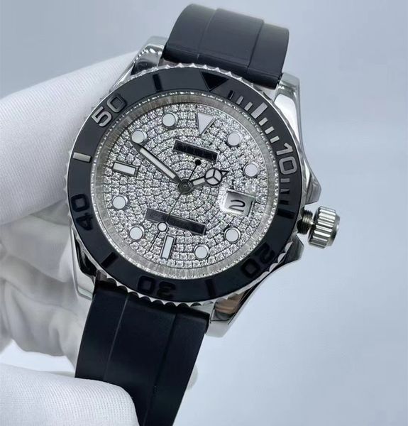 Armbanduhren, klassische Mode – automatische mechanische Uhr, Größe 40 mm. Das Zifferblatt ist mit Diamanten besetzt, Saphirspiegel, wasserdicht, Funktion für Männer wie ein Geschenk