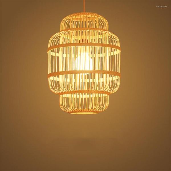 Pendelleuchten Nordic Bamboo Lampe LOFT LED-Licht Beleuchtung Kronleuchter Schlafzimmer Wohnzimmer El Lobby Deco Hanglamps Fixtures
