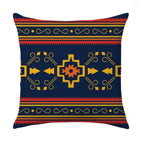 Yastık Retro Aztek Baskı Etnik Kapak Bohemian Ev Dekoru Geometrik Kasa Native Southwestern Southwestern atış 45x45cm