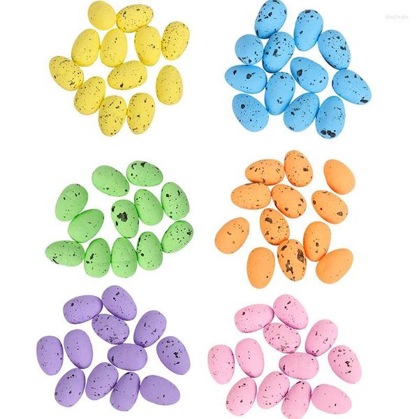 Decorazione per feste Cyuan 20pcs Schiuma Uova di Pasqua Decorazioni felici Uccello dipinto Piccione Fai da te Regalo per bambini Favore Decorazioni per la casa