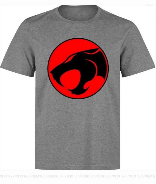 Erkekler tişörtleri Thundercats Oldschool Cartoon Logo Grafik Erkek Kadın Mevcut Gri T-Shirt Pamuk Moda Plus Boyut Tişört