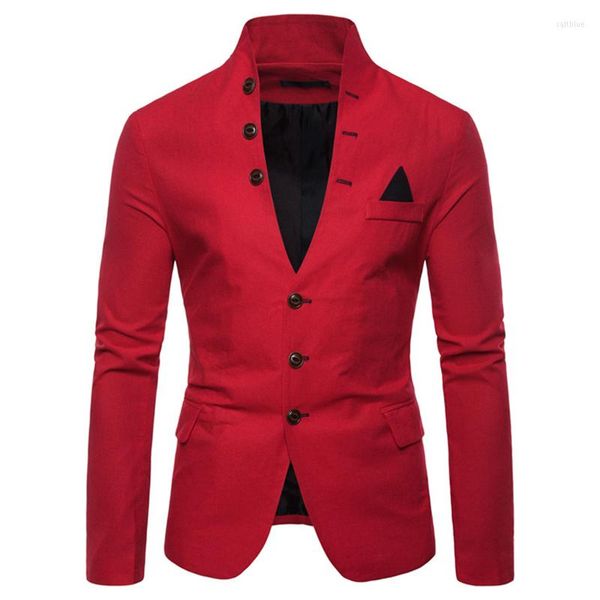 Мужские костюмы Blazer Men Men осень формальная платья куртка повседневная подсадка стильная костюма.