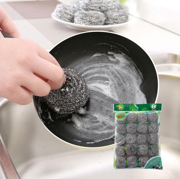 Cozinha aço inoxidável pastilhas de aço lavagem da loja de departamentos domésticos Lavagem de descontaminação de arame limpa Fios de bola de lã grandes esponjas sn6821