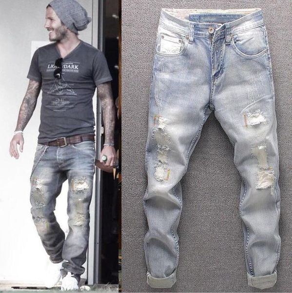 Großhandel Designer Neue junge Männer Jeans Frühling und Herbst gerade lose Jeans Männer koreanische Mode Luxus Casual Hosen