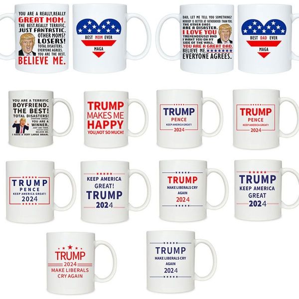 Trump 2024 Tazze Caffè Bottiglia d'acqua Ceramica Tazze da latte Tumbler regalo per le vacanze