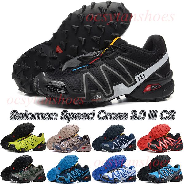 Solomon Hombres Mujeres Zapatos para correr Speed Cross 3 CS Negro Blanco Rosa Púrpura Rojo Azul Zapatillas deportivas Entrenadores CON CAJA