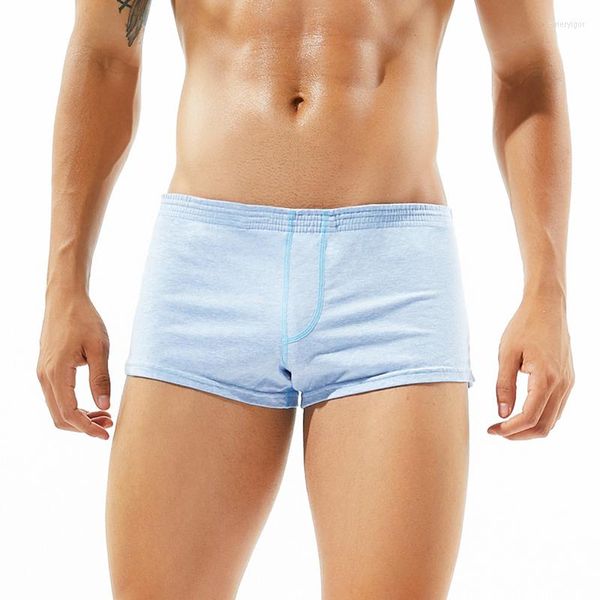 Cuecas cuecas de algodão de algodão serobano shorts lounge calcinha de pijama calças caseiras homens pijama inferior u bolsa lineada cortos hombre