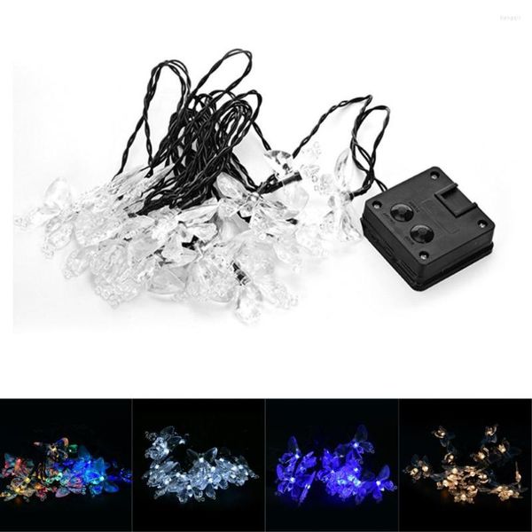 Stringhe 15ft 20 LED Illuminazione a colori ad energia solare Farfalla Luci a stringa Giardino Finestra Fata Decorazione Lampada per la festa di nozze